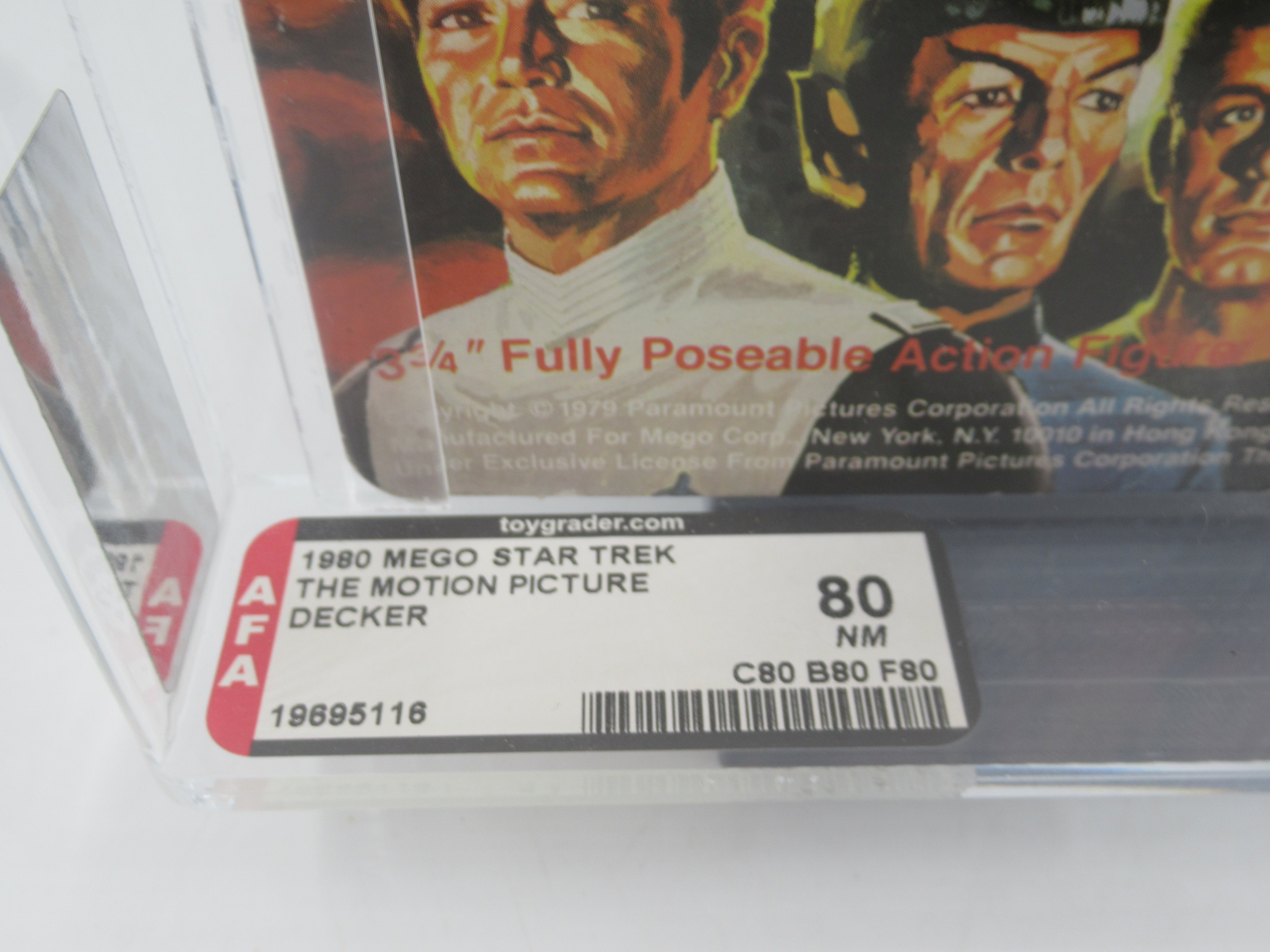 STAR TREK Decker Graded Action Figure (AFA 80 NM) - Mego (1980) Vintage Toy
